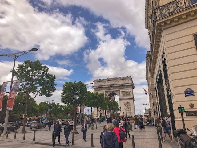Champs Elysee e o Arco do Triunfo